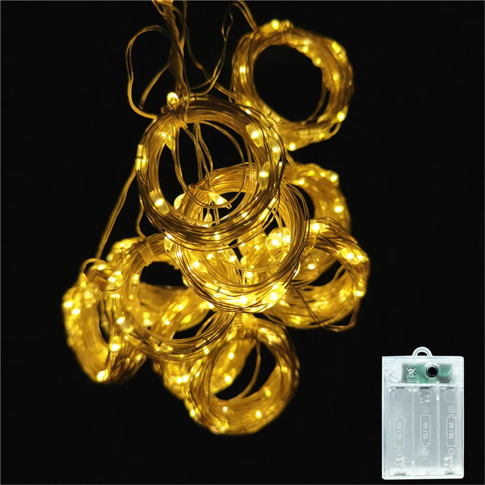 Battery LED Curtain Lights | Warm Fairy Window Garland