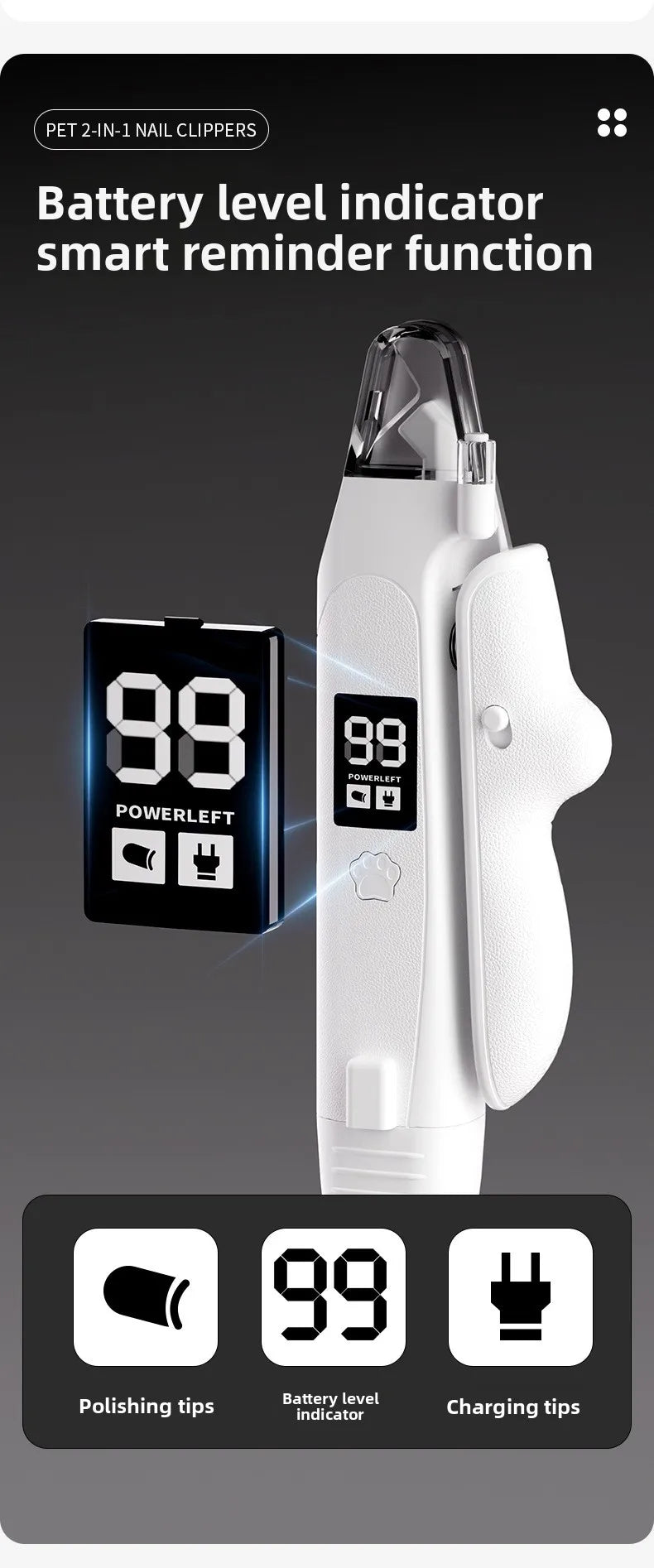 2-in-1 LED Pet Nail Clipper & Grinder