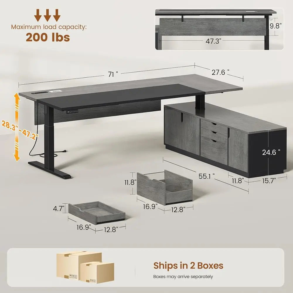 Everest L-Shaped Standing Desk