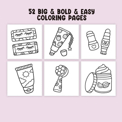 Cosmetics-Themed Adult Coloring Book