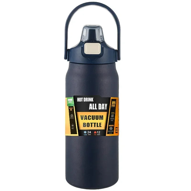 800ml Stainless Steel Thermos Mug with Straw