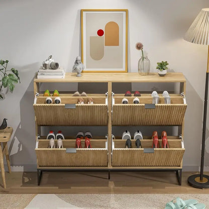 Narrow 4-Door Shoe Rack Cabinet