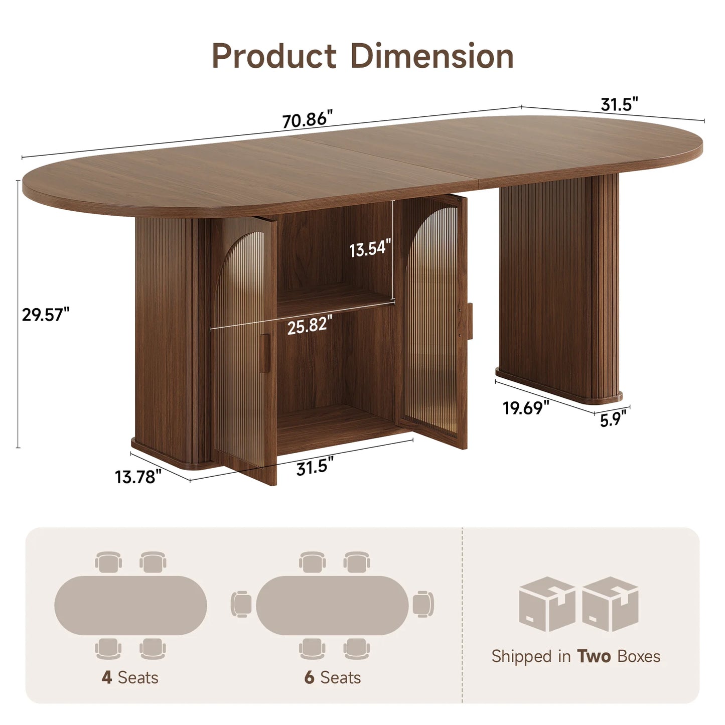 Thackeray Walnut Oval Dining Table
