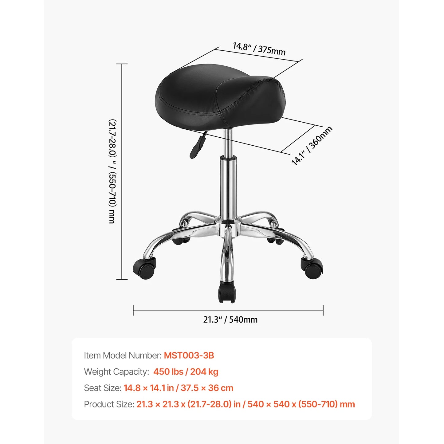 Saddle Stool with Wheels