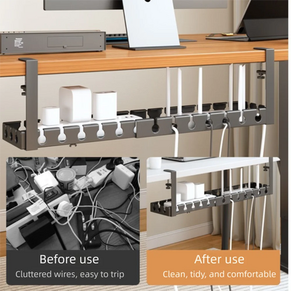 Extendable Under-Desk Cable Management Tray