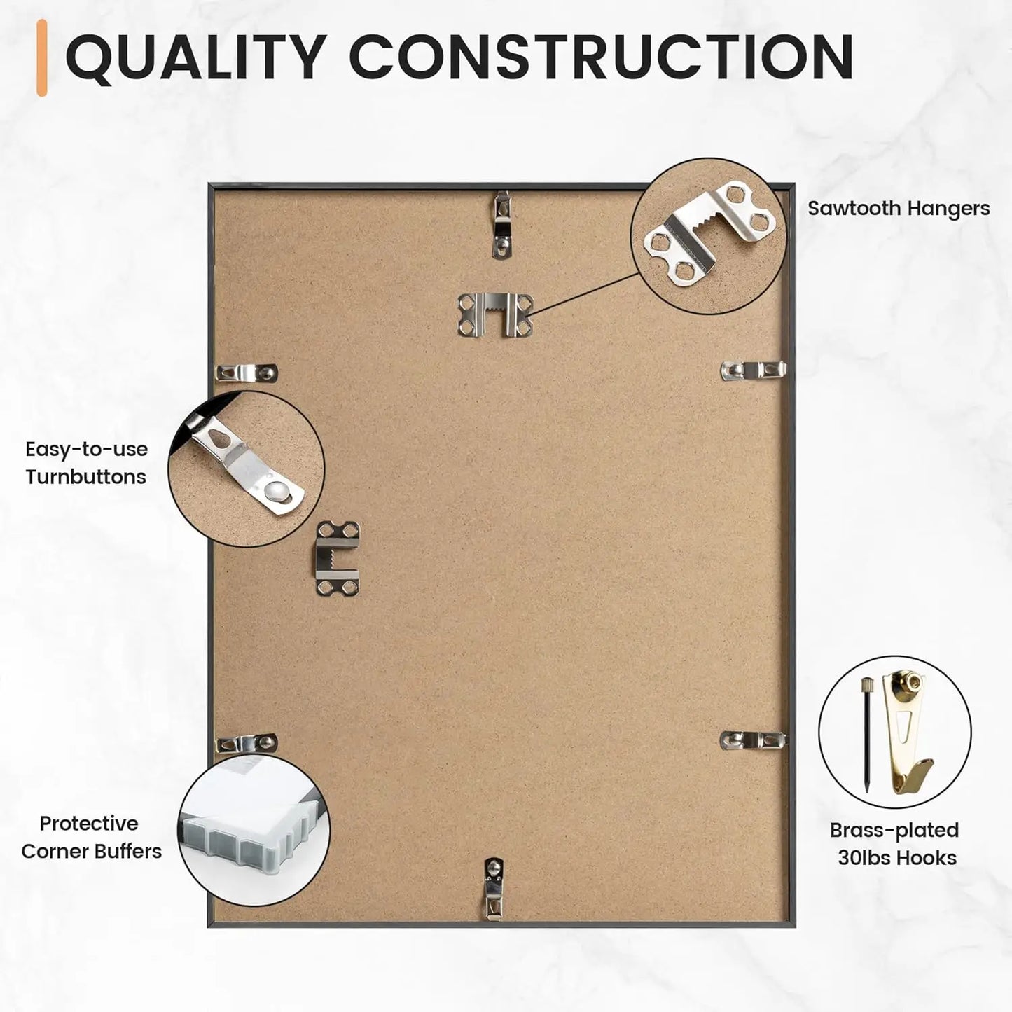 Aluminum Picture Frames Set (3-Pack)