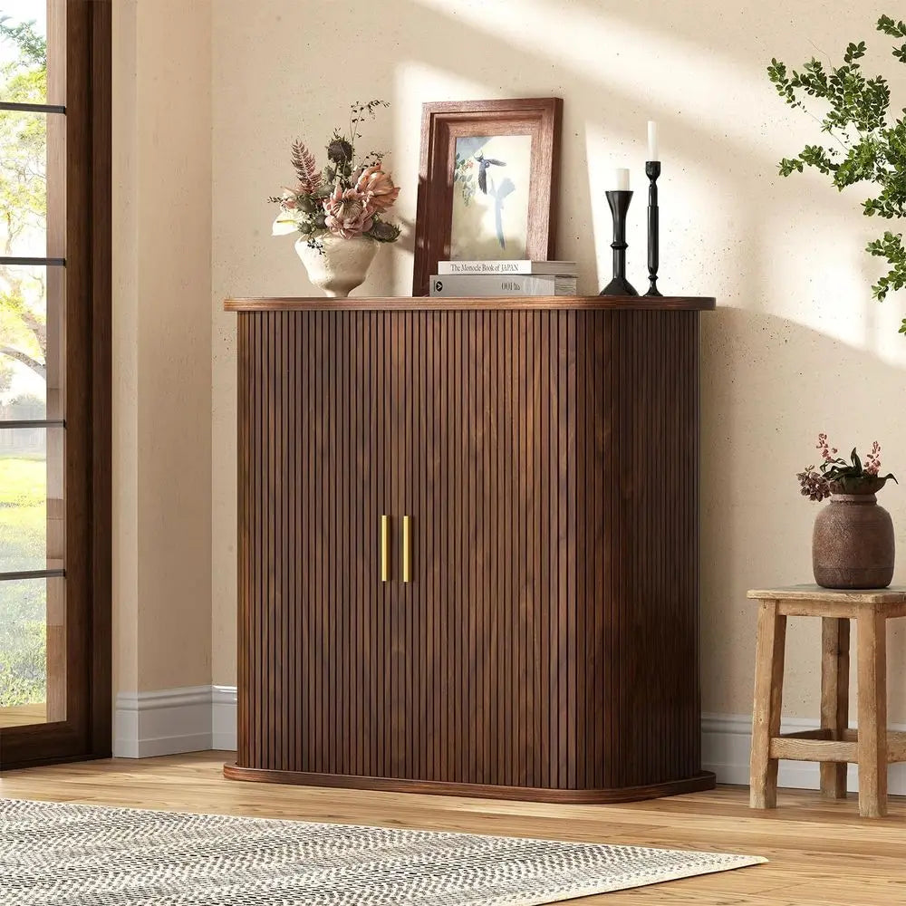 5-Tier Gold Handle Shoe Cabinet