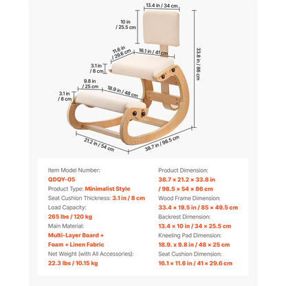 Ergove SucceBuy Wooden Kneeling Chair