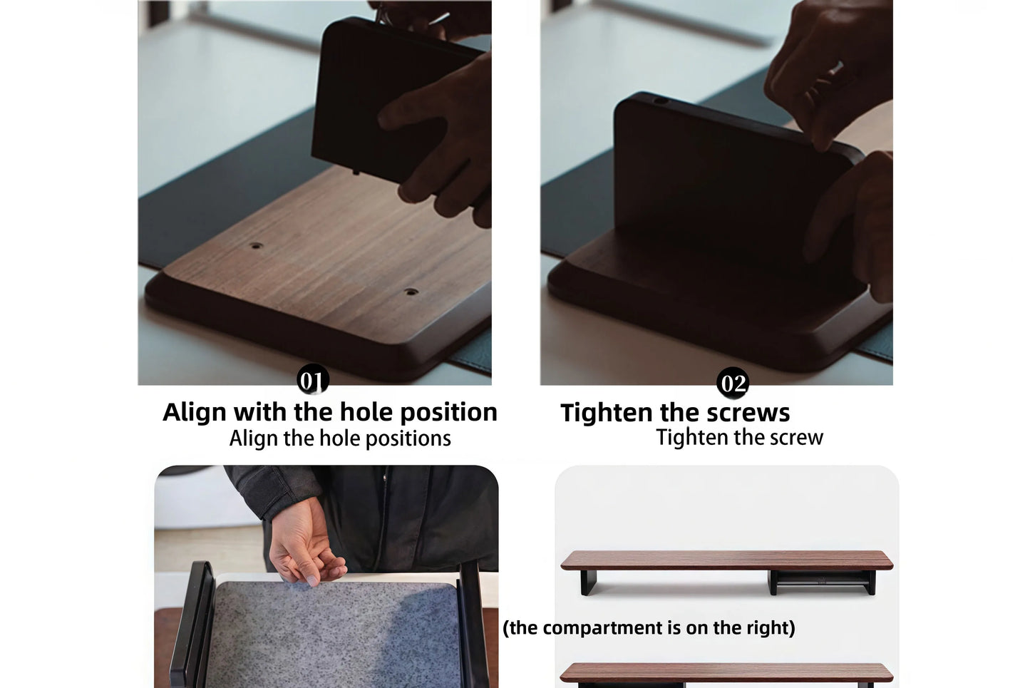 Premium Black Walnut Wood Monitor Stand