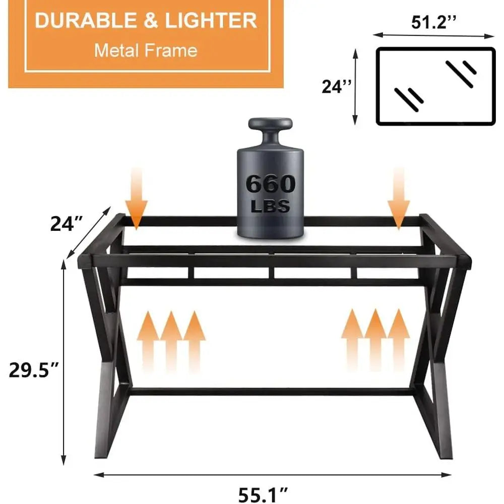 Glass X-Frame Desk