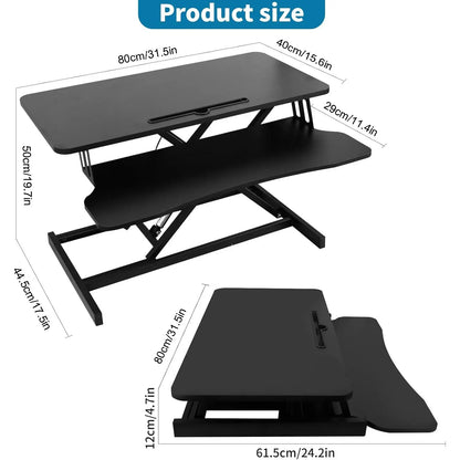 Pneumatic Standing Desk Converter with Keyboard Tray