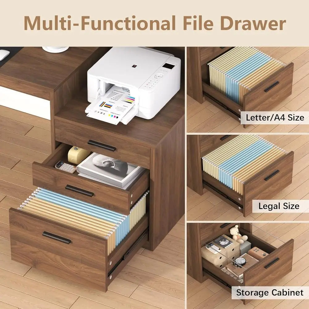3-Drawer Home Office Desk