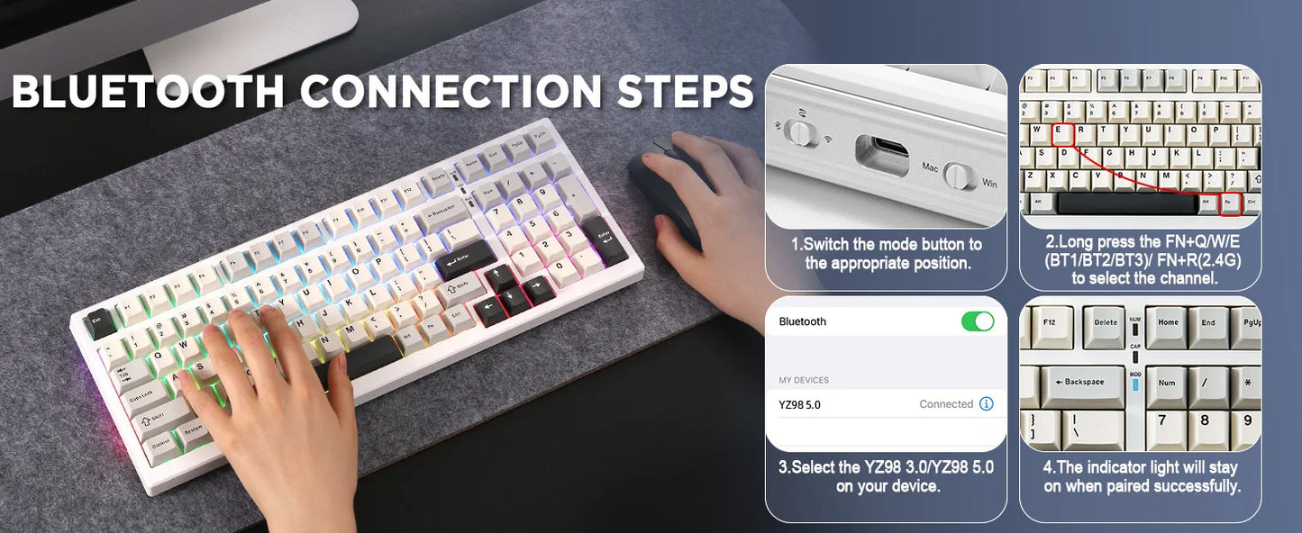 YUNZII YZ98 98% Wireless Gaming Keyboard