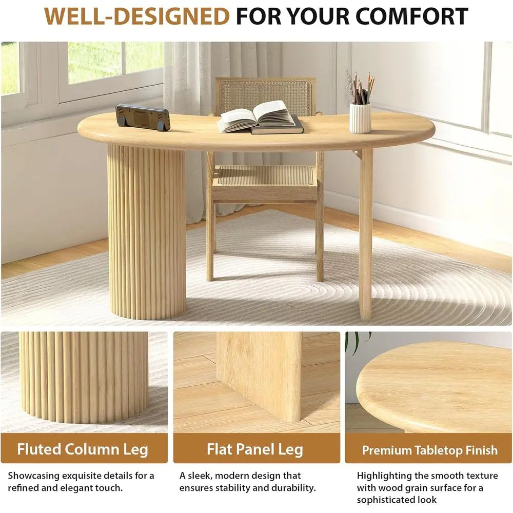 Curved Wood Writing Desk