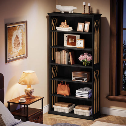 Ashcroft 6-Tier Bookcase with Adjustable Shelves & Storage Cabinet
