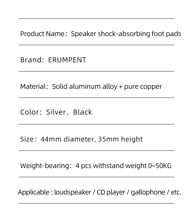 HiFi Speaker Spike Stand Foot Pads (4-Pack)