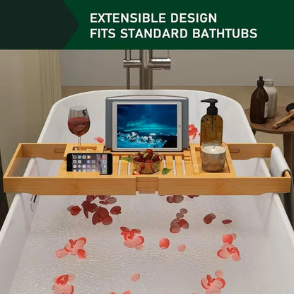 Expandable Bamboo Bathtub Tray