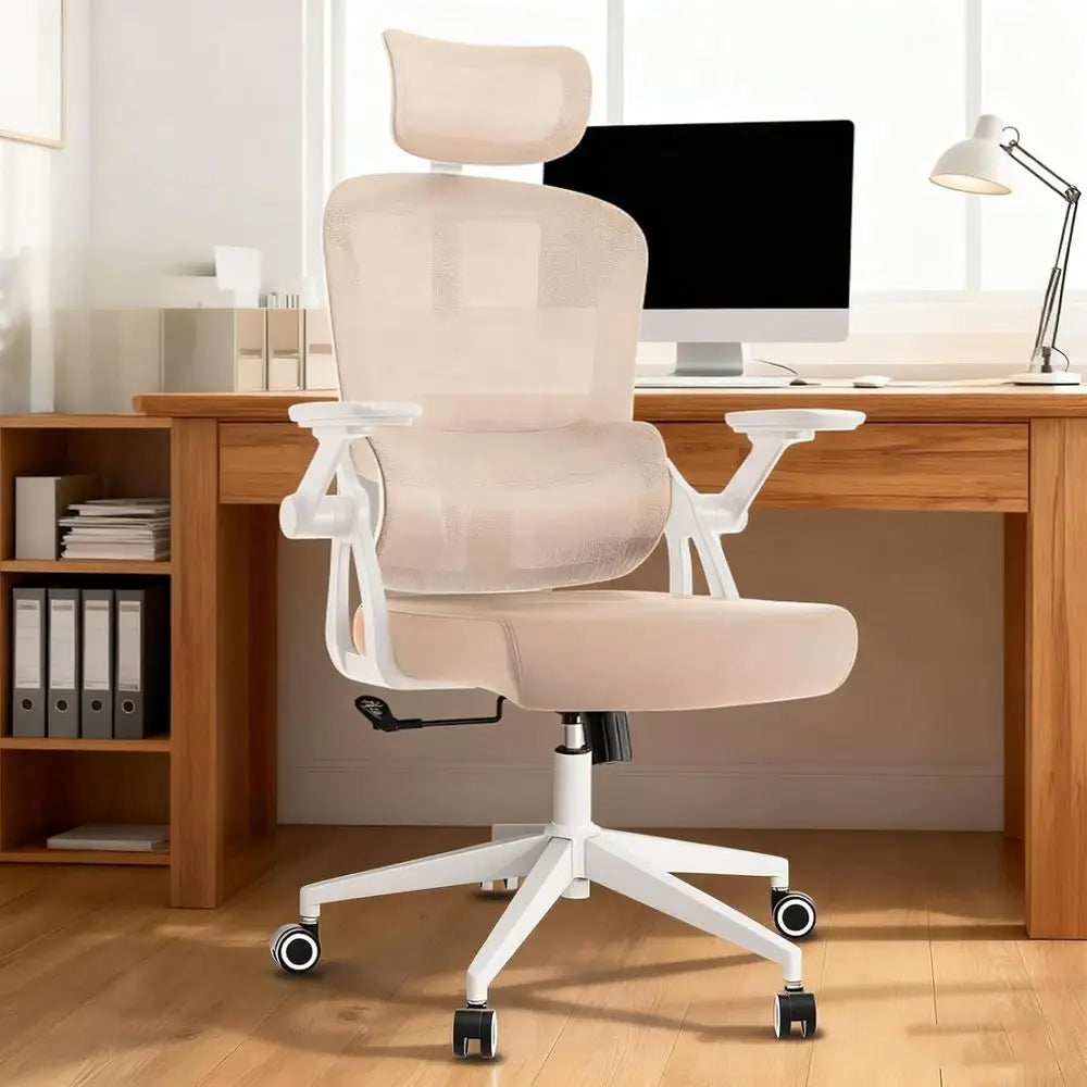 Mesh Office Chair with Flip-Up Arms
