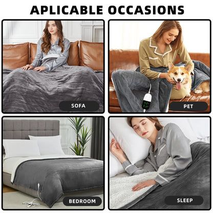 Electric Heated Throw Blanket | 50 x 60 in, 6 Heat Levels, 4-Hour Auto-Off