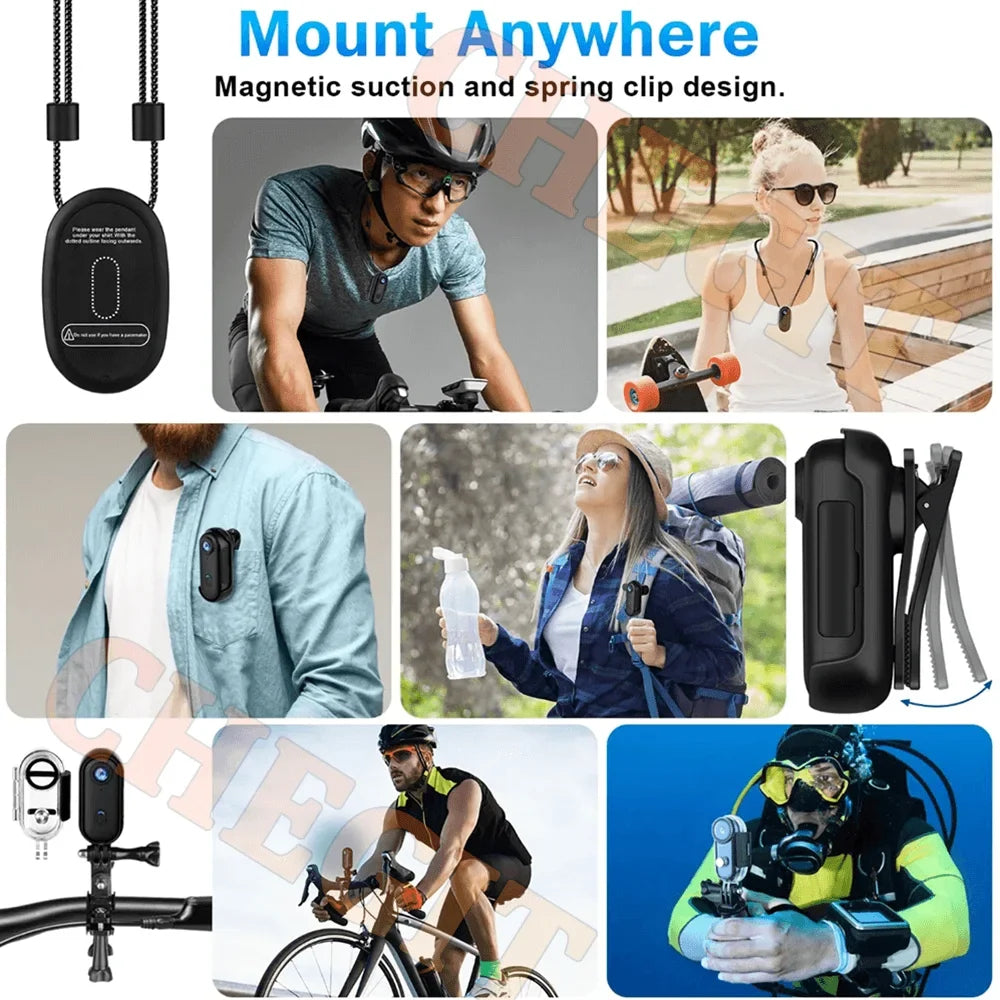 1080P Mini Action Camera, Helmet & Bike Mount