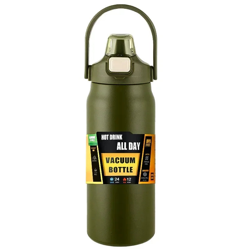 800ml Stainless Steel Thermos Mug with Straw