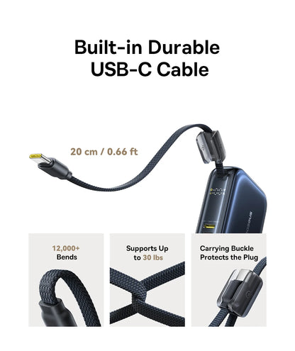 Mini Power Bank with Built-In Cable