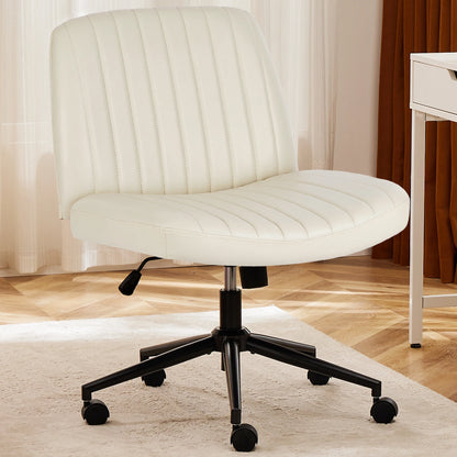 Wide Armless Cross-Legged Office Chair