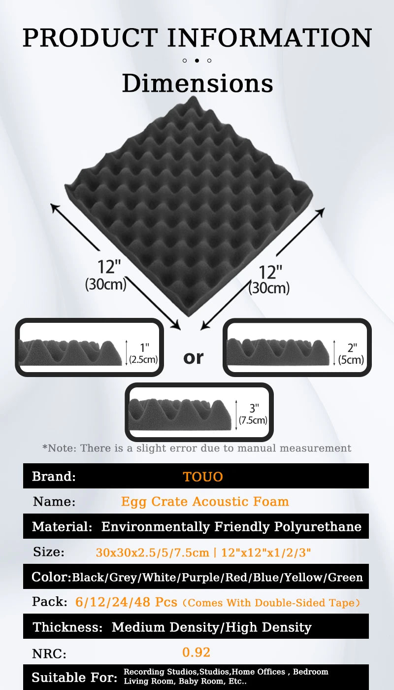 Egg Trough Acoustic Foam Panels
