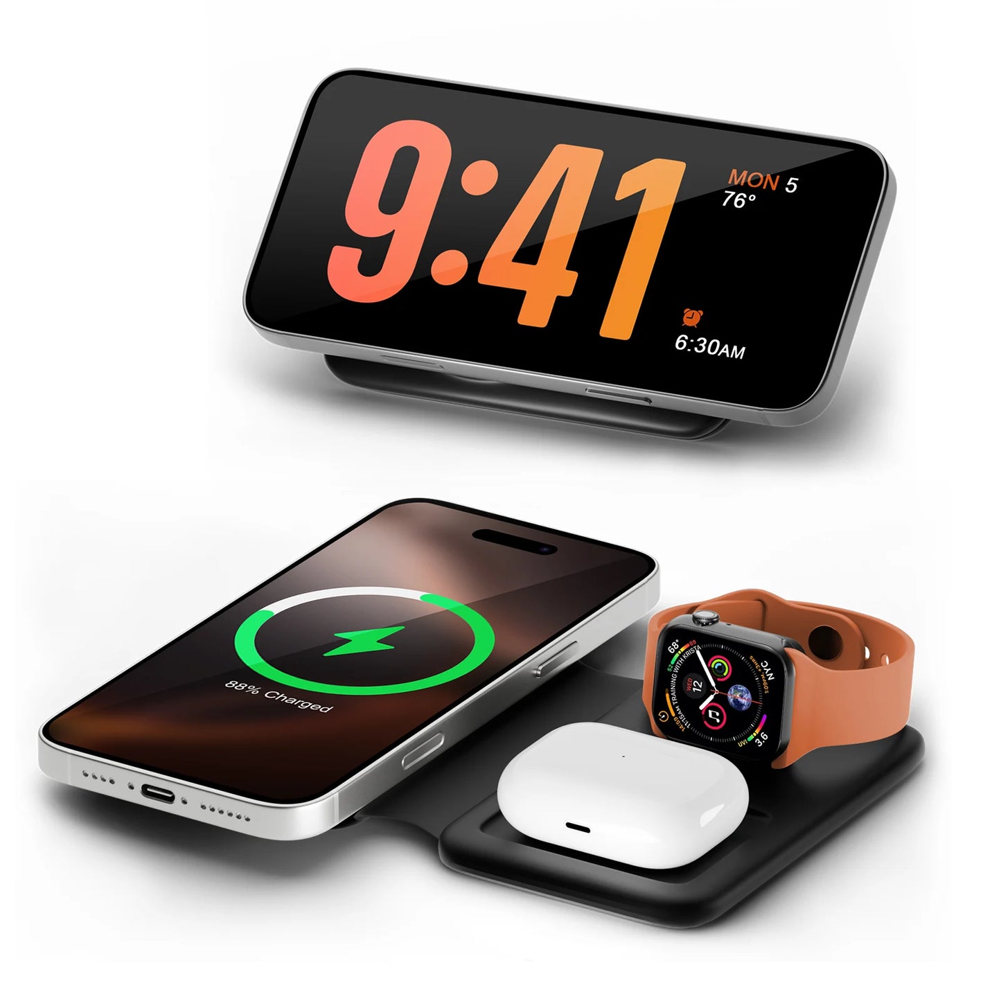 Foldable 3-in-1 Magnetic Charging Dock