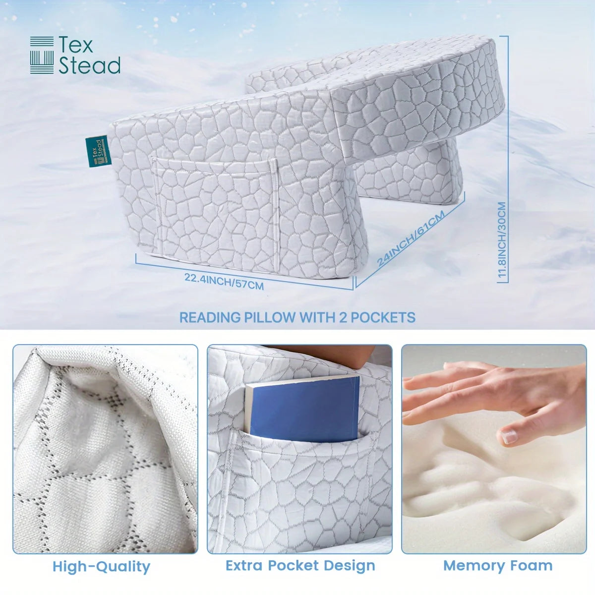 XL Memory Foam Bed Rest Pillow