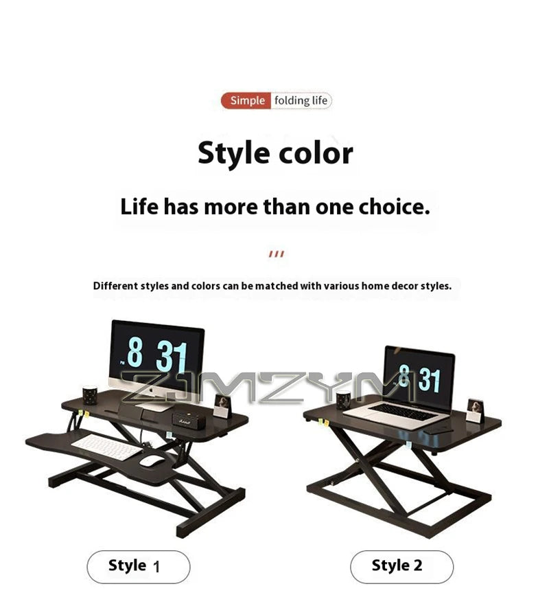 Foldable Laptop Desk with Storage & Keyboard Tray