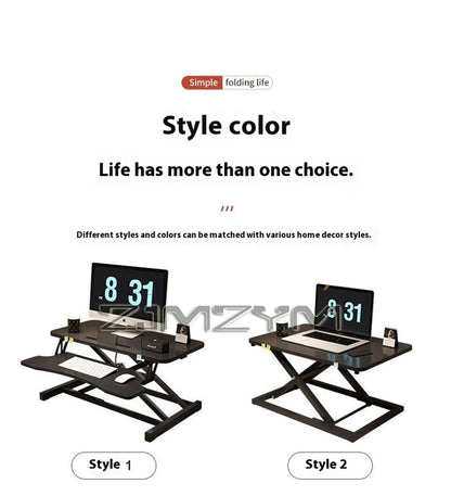 Foldable Laptop Desk with Storage & Keyboard Tray