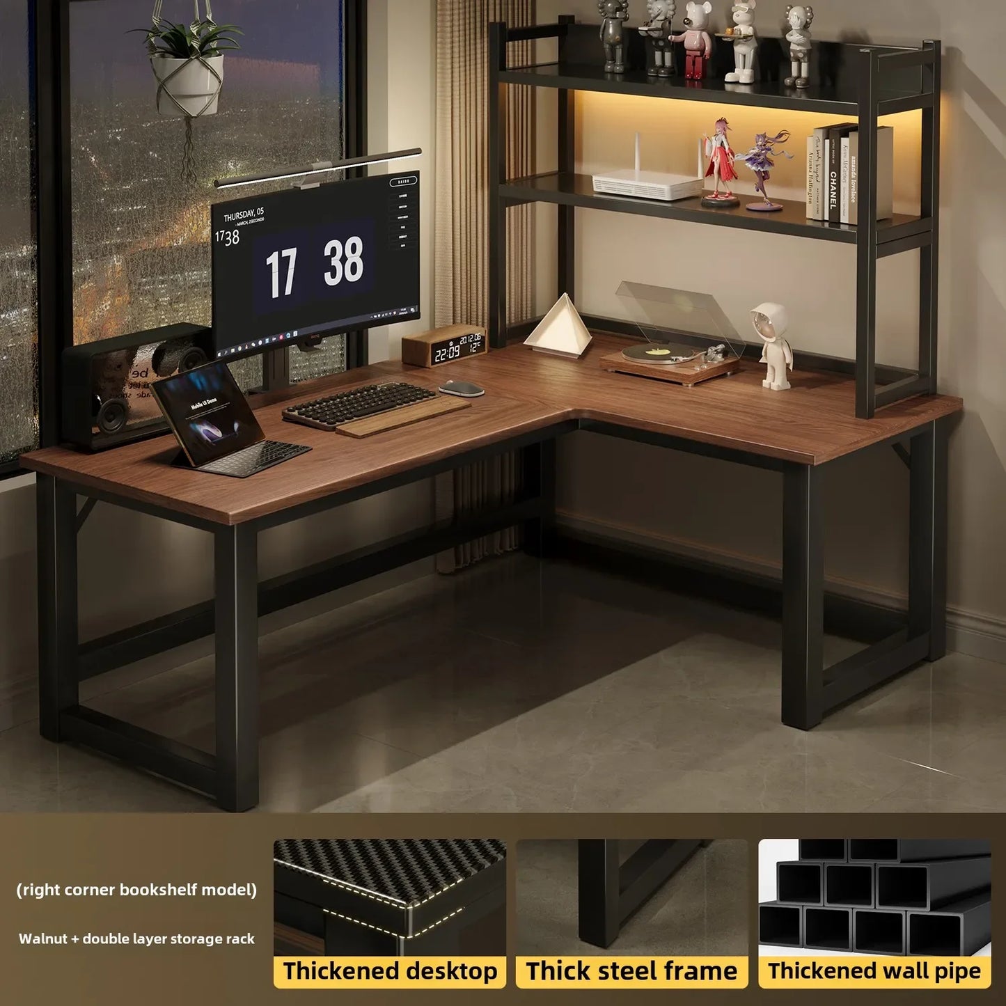 Integrated Bookshelf Writing Desk