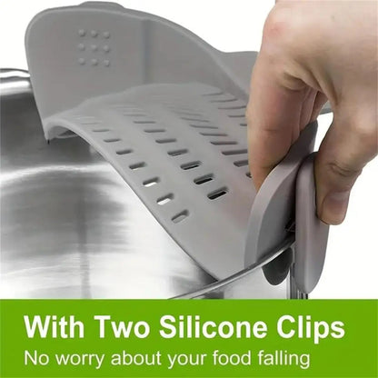 Clip-On Pot Strainer for Pans & Bowls