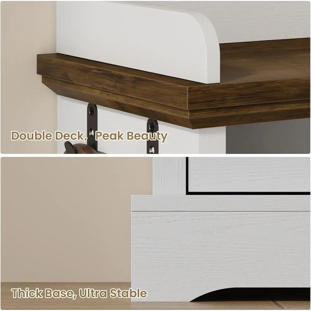 Double-Layer Shoe Cabinet with Hooks