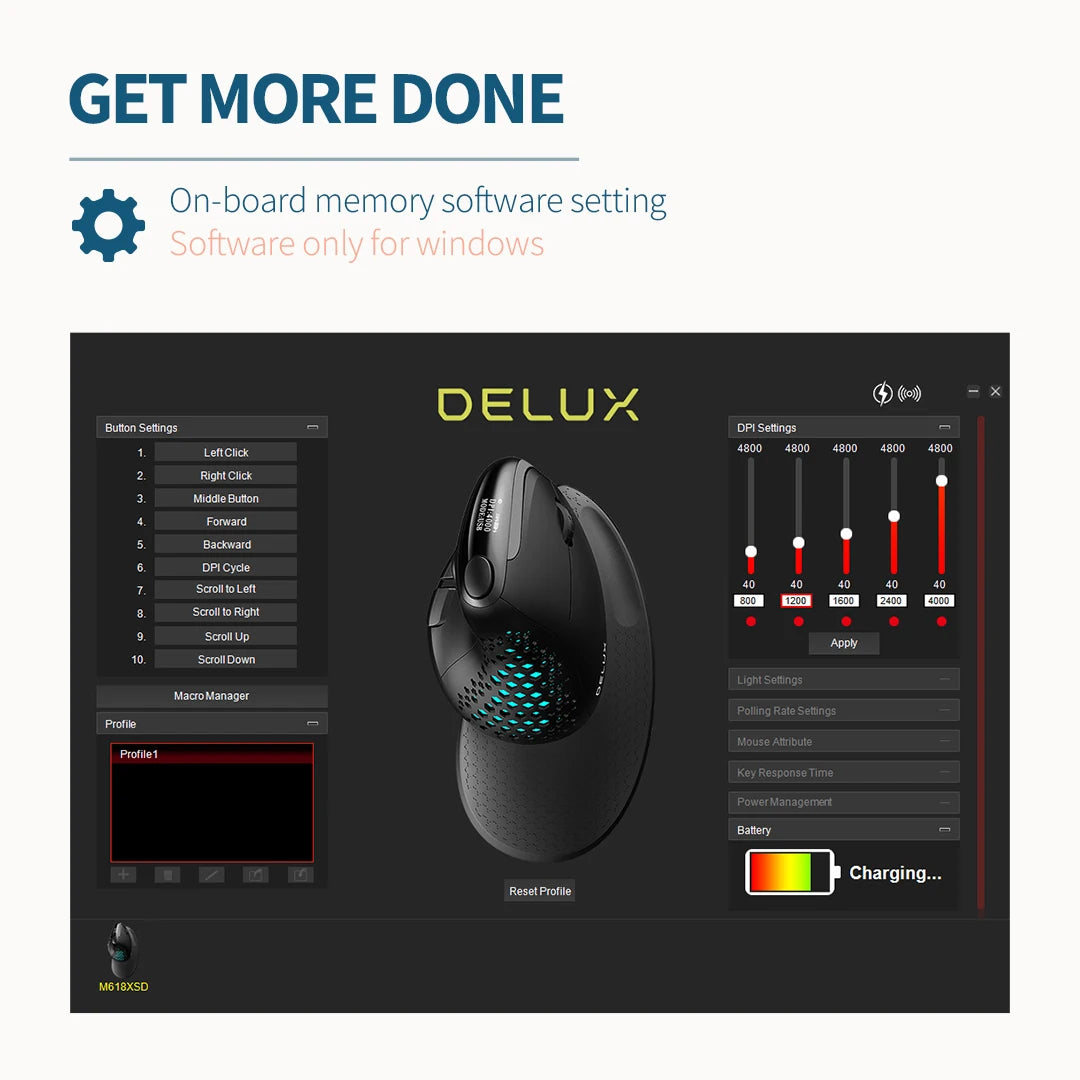 Delux M618XSD Vertical Mouse
