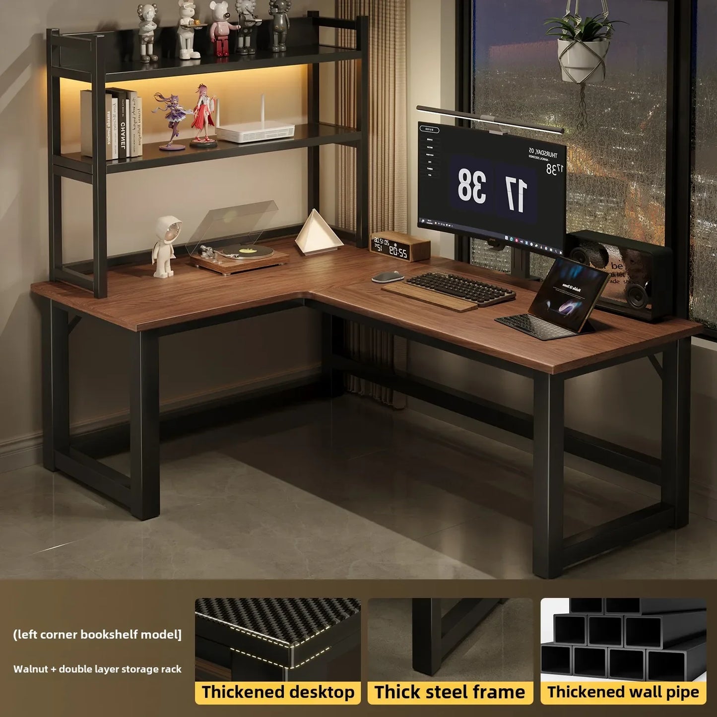 Integrated Bookshelf Writing Desk