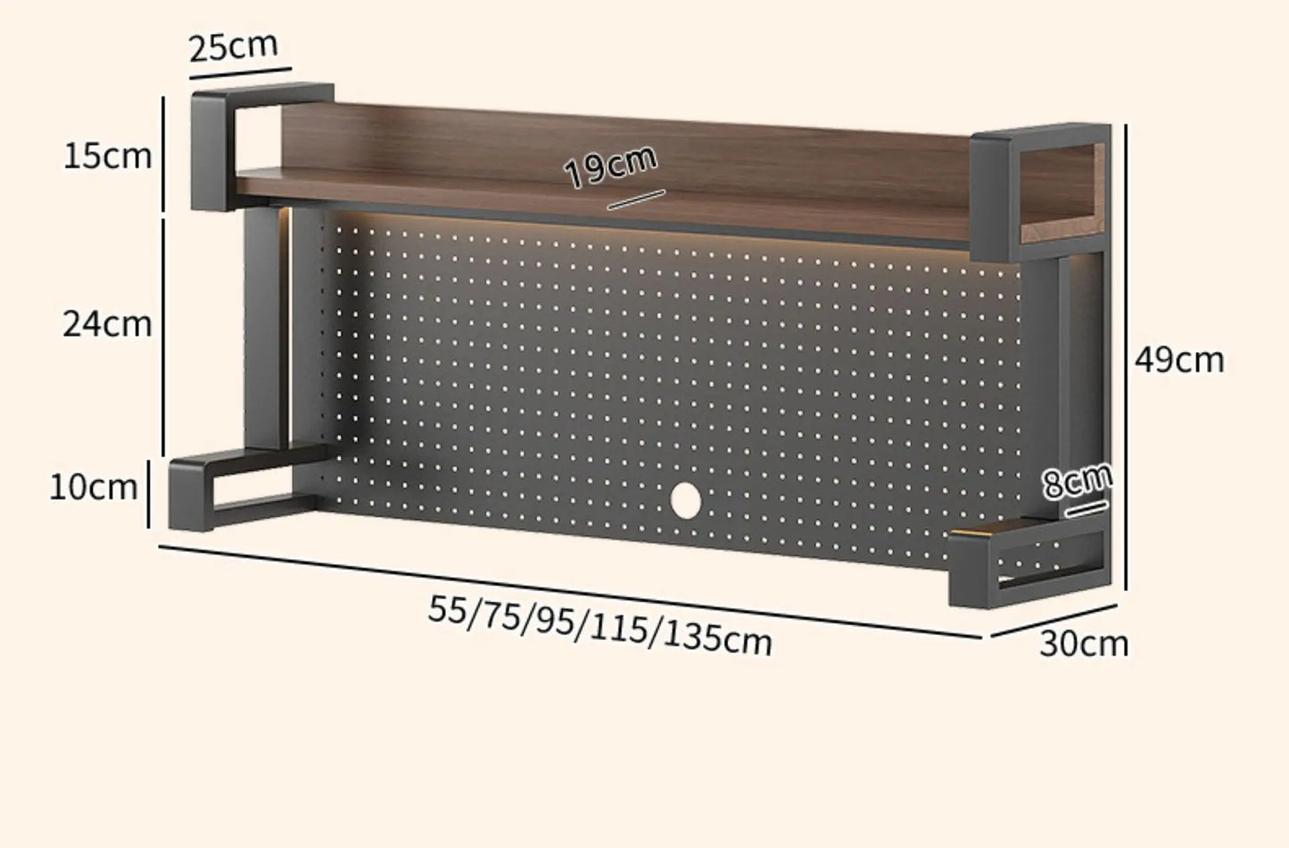 Pegboard Desktop Shelf Organizer
