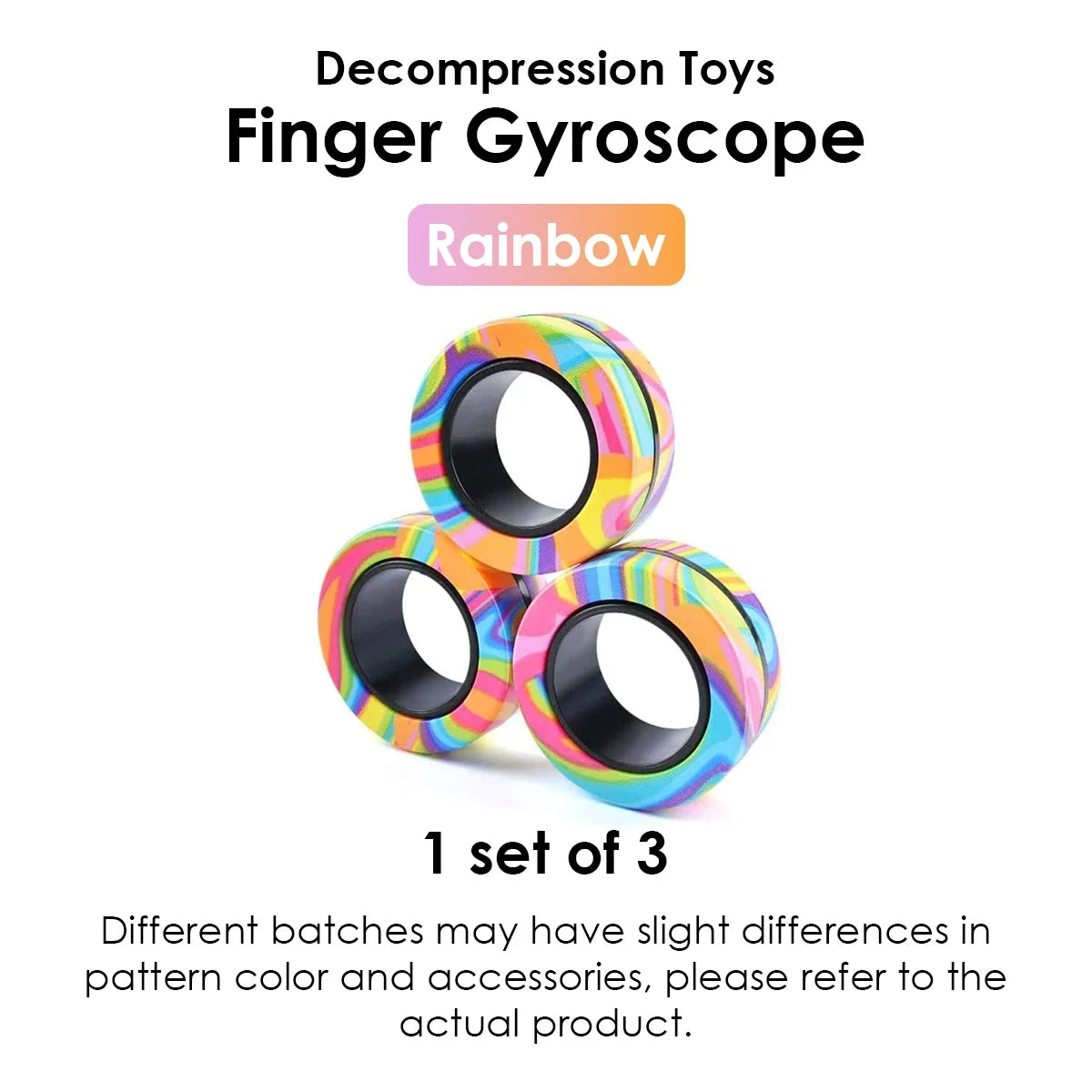3Pc Magnetic Rings Fidget Toy Set