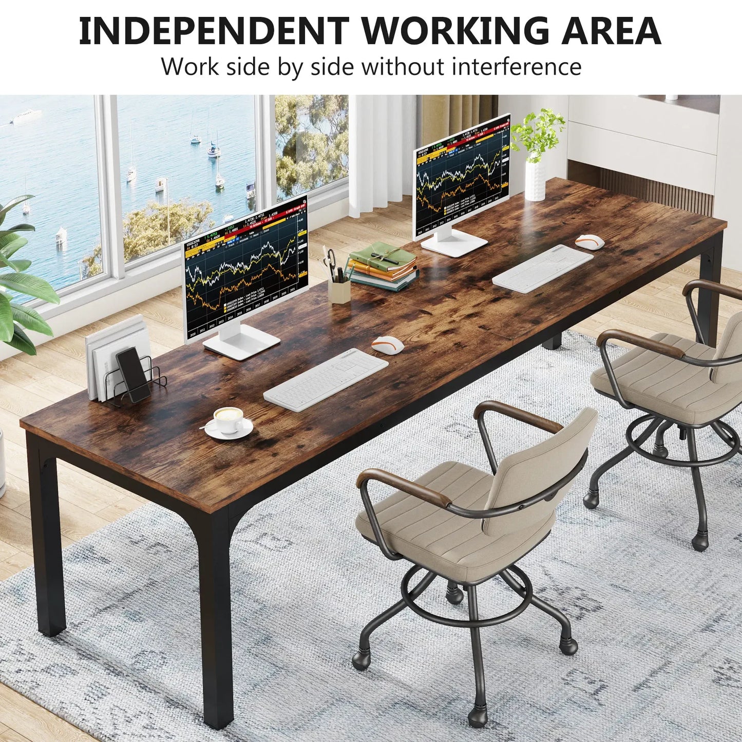 Tribesigns 78.7" Extra-Long Dual Workstation Desk
