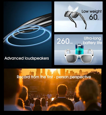 4K AI Smart Glasses with Camera & Translator