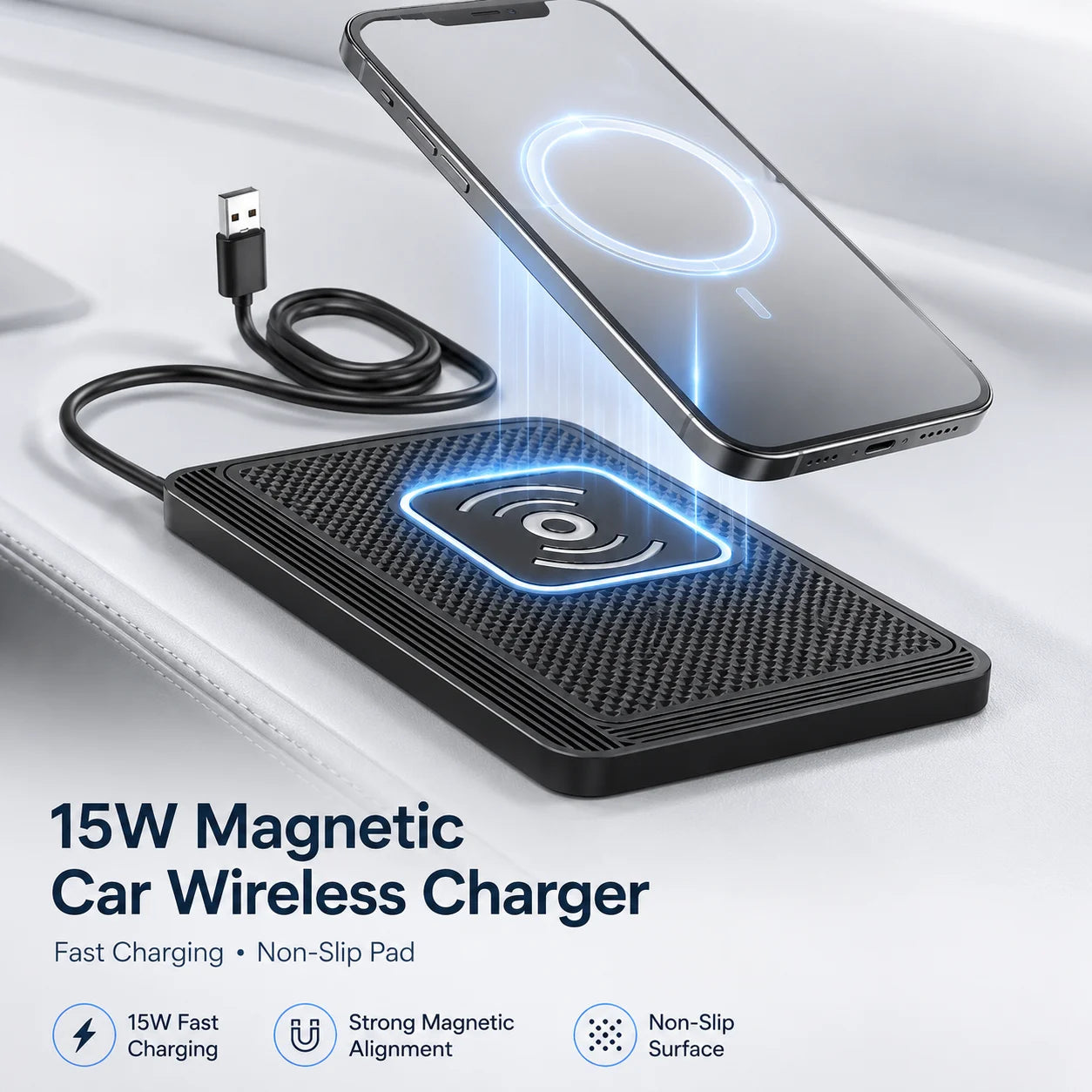 Anti-Slip Fast Car Charging Pad
