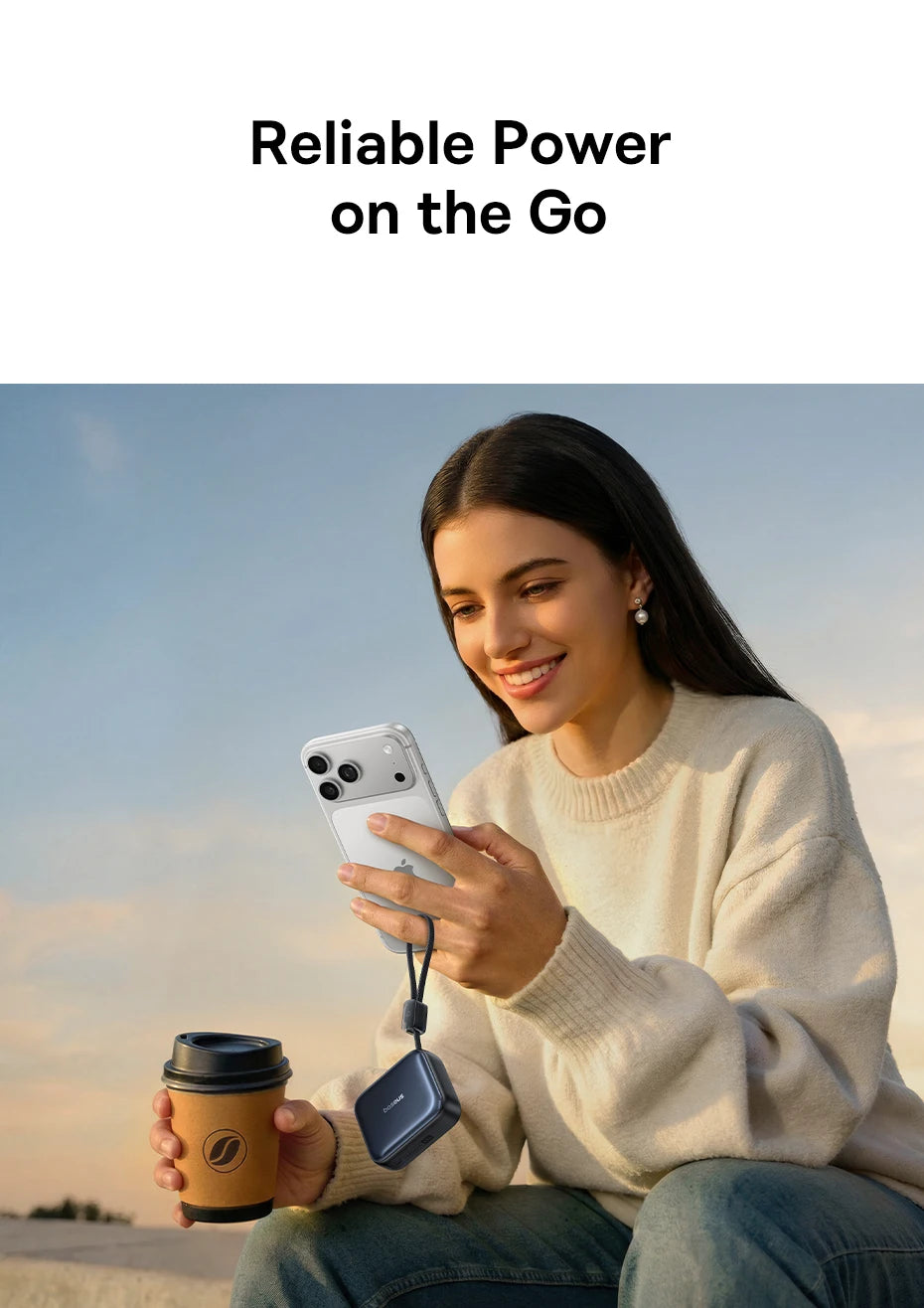 Mini Power Bank with Built-In Cable