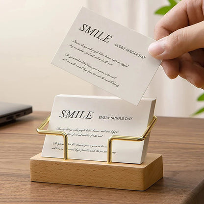 WoodDesk Card Holder Organizer Stand