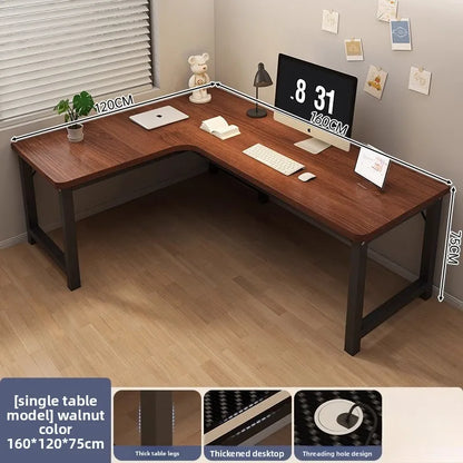 L-Shaped Computer Desk with Storage Shelf