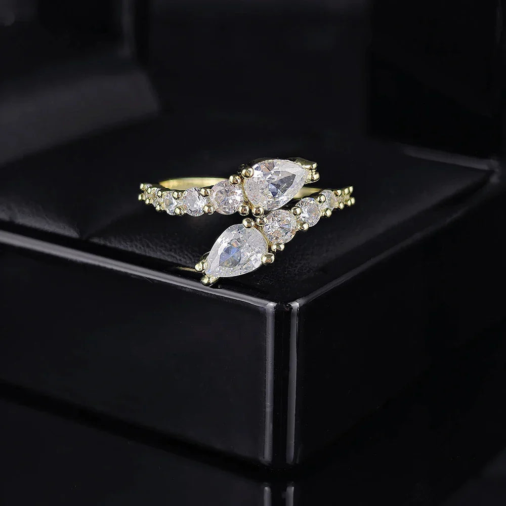 Sparkling CZ Cocktail Ring, Adjustable Fit