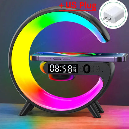 RGB Alarm Clock Wireless Charger Stand