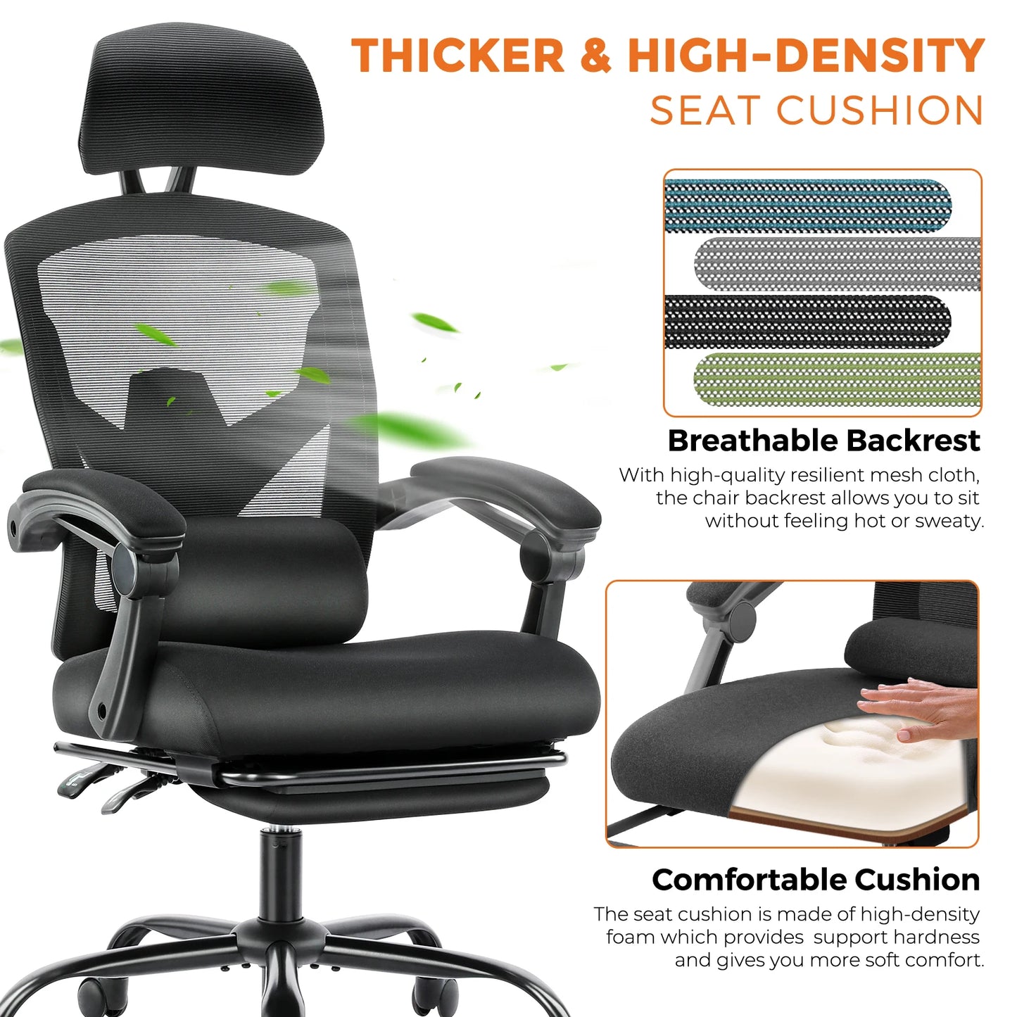 Tall Reclining Ergonomic Office Chair