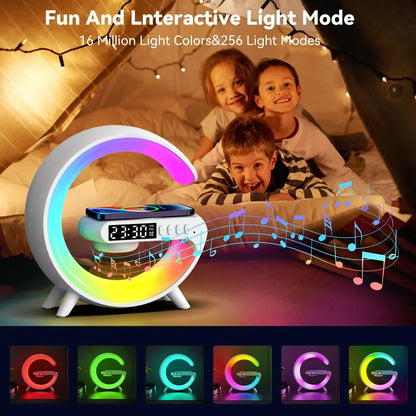 RGB Alarm Clock Wireless Charger Stand