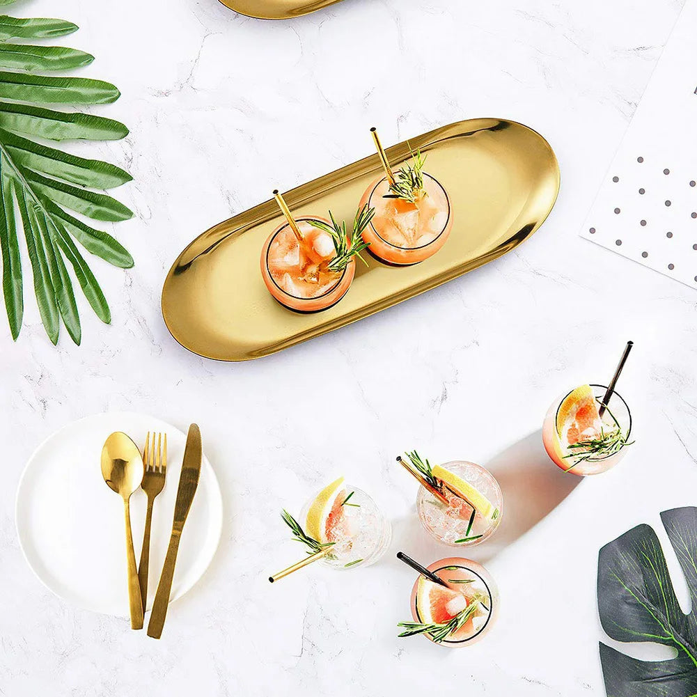 GoldenAura Stainless Steel Organization Tray